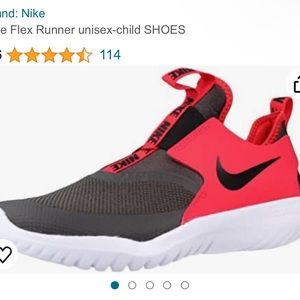 Kids Red & Ash (gray) Nike Flex Runners Size 3Y